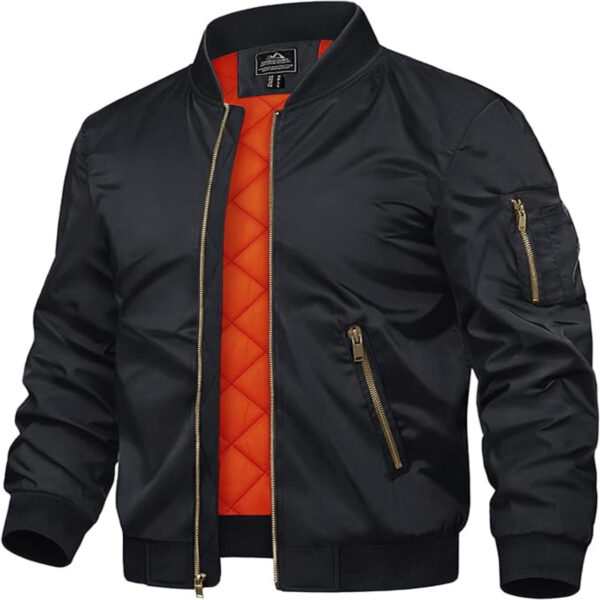 tacvasen men's jackets bomber jacket fall winter warm windbreaker full zip casual padded coats